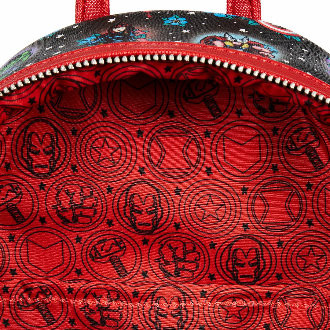 Loungefly Marvel Avengers Tattoo AOP Mini Backpack