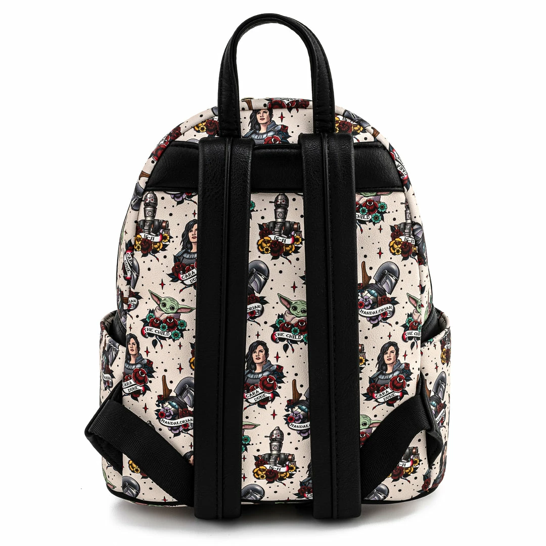 Grotto Treasures Exclusive - Loungefly Star Wars The Mandalorian Tattoo Print Mini Backpack Exclusives