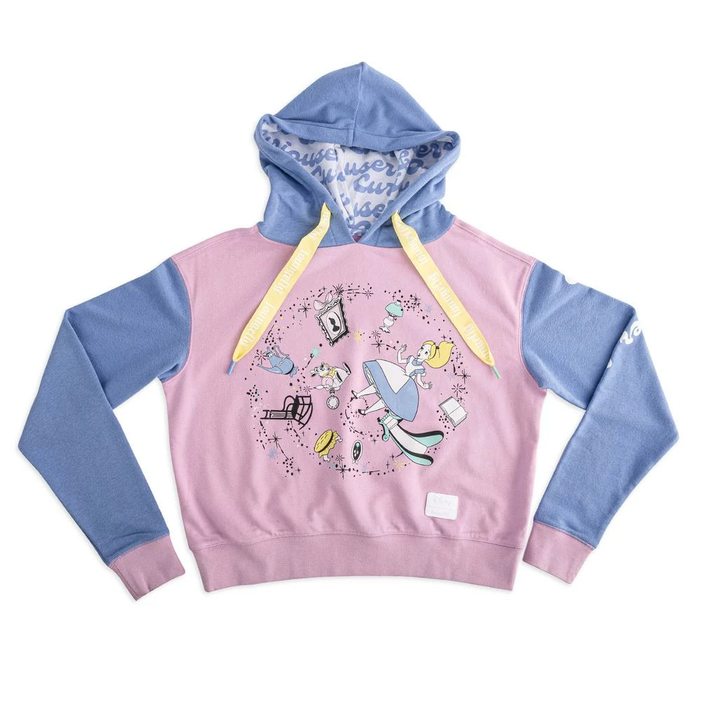 In Stock Loungefly Disney Alice In Wonderland Rabbit Hole Crop Hoodie