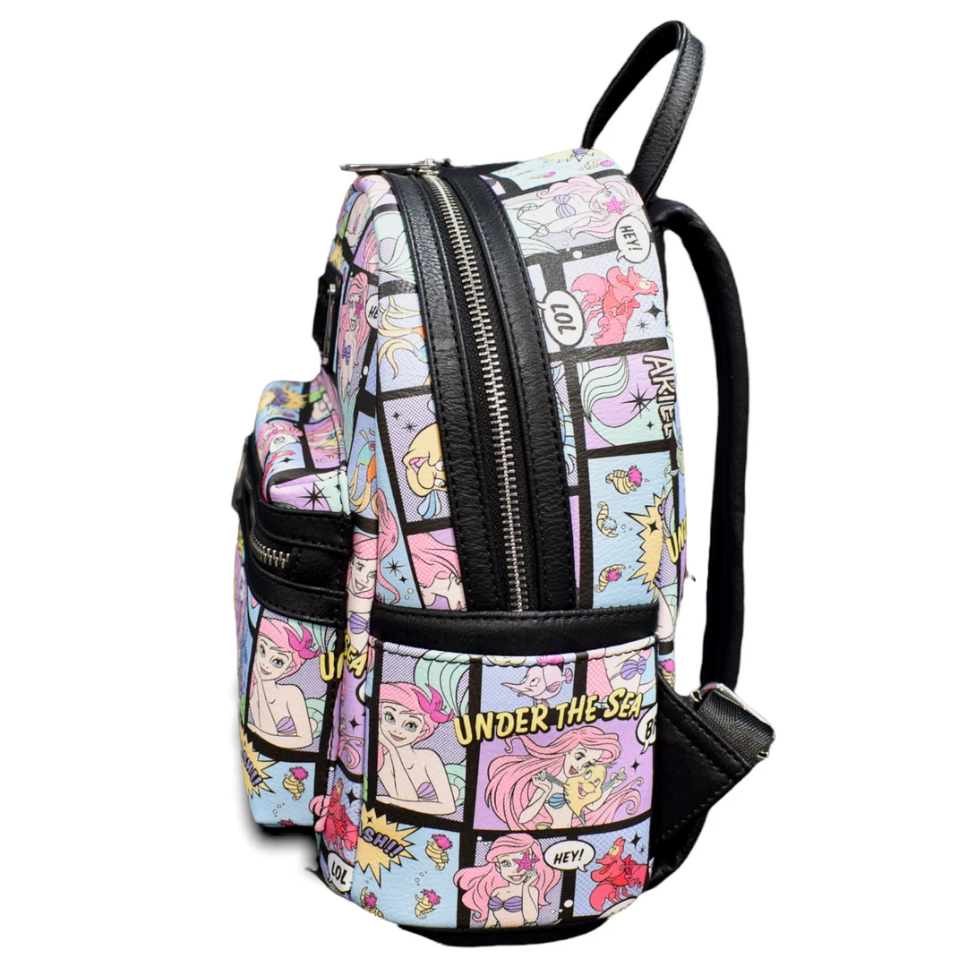 Grotto Treasures Exclusive - Loungefly Disney The Little Mermaid Comic AOP Mini Backpack