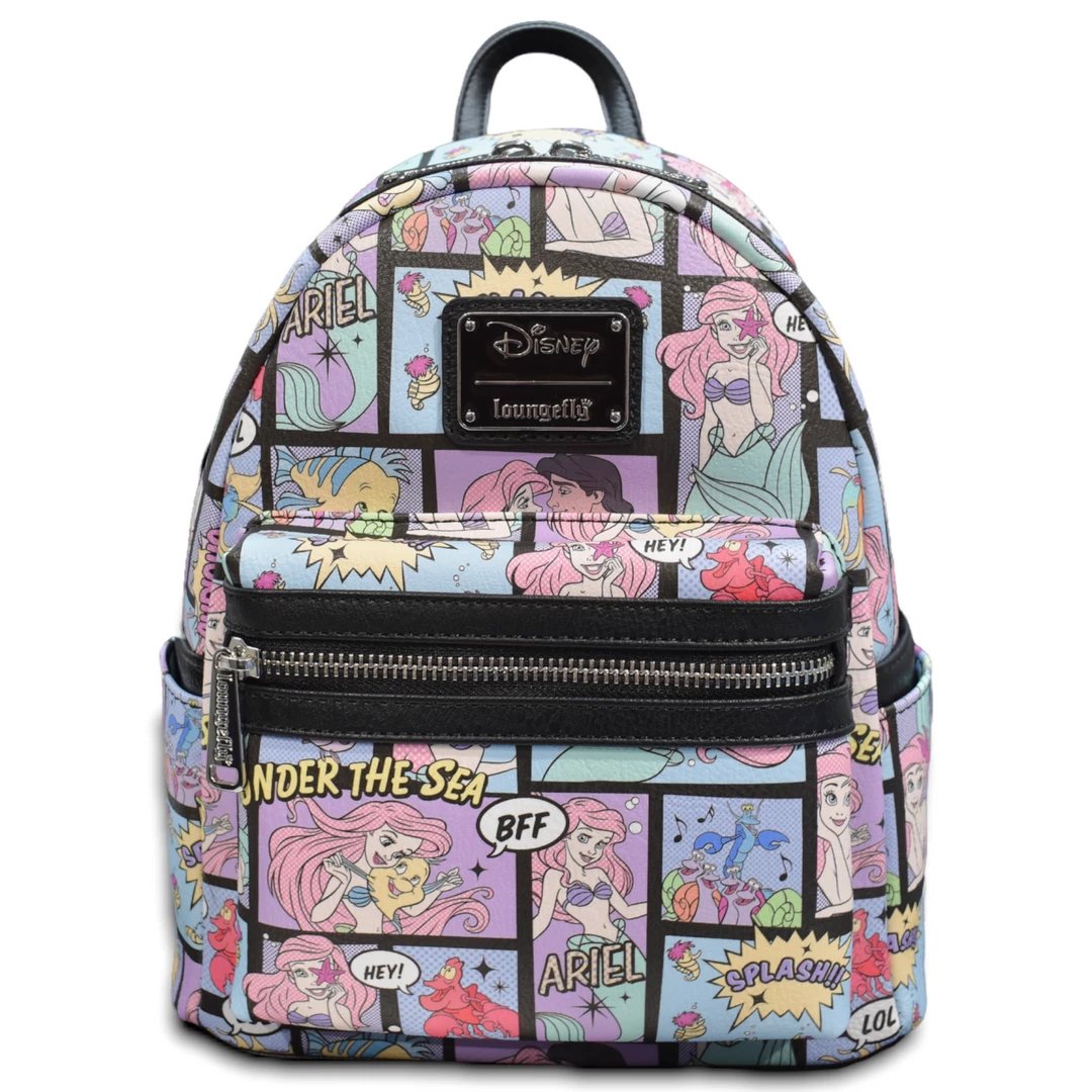Grotto Treasures Exclusive - Loungefly Disney The Little Mermaid Comic AOP Mini Backpack